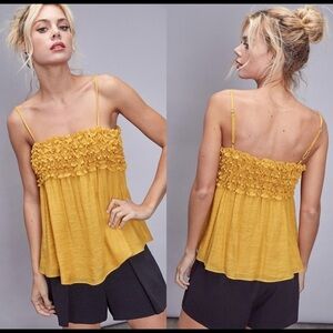 Ruffle Detail Cami-SUNFLOWER